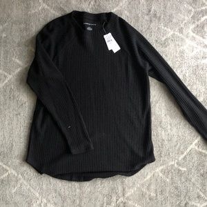 Black waffle knit long sleeve, AEO, NWT, size S